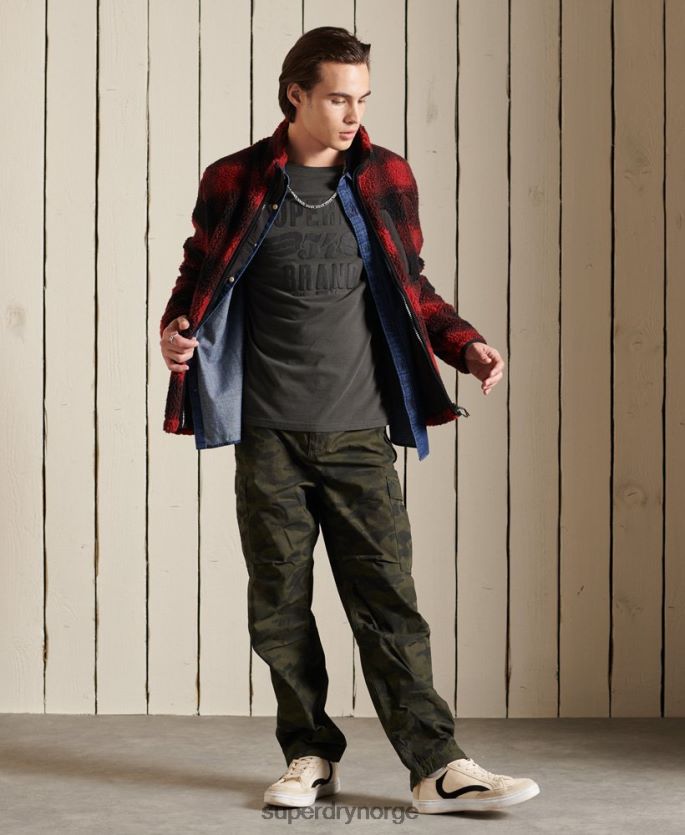 Superdry mørk grå klær 86P46D1579 black out langermet topp menn