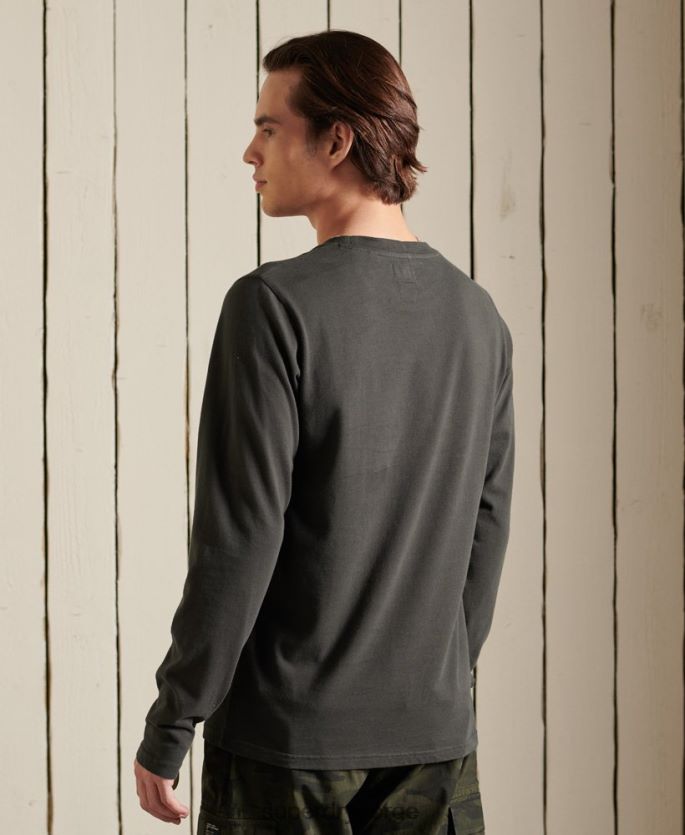 Superdry mørk grå klær 86P46D1579 black out langermet topp menn