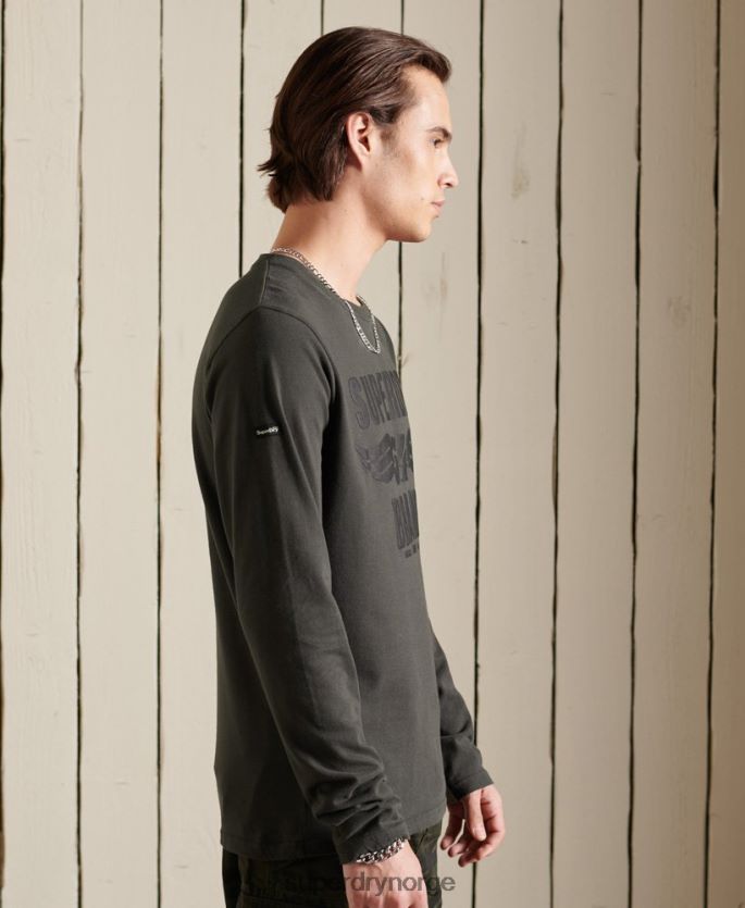 Superdry mørk grå klær 86P46D1579 black out langermet topp menn