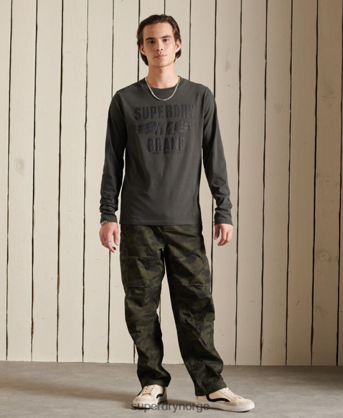 Superdry mørk grå klær 86P46D1579 black out langermet topp menn