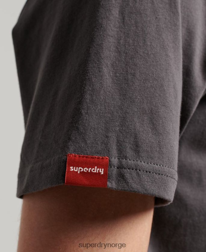 Superdry mørk grå klær 86P46D18 vintage logo neon t-skjorte menn
