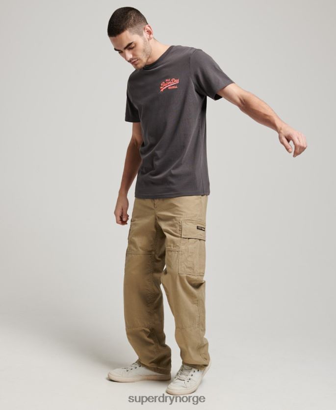 Superdry mørk grå klær 86P46D18 vintage logo neon t-skjorte menn