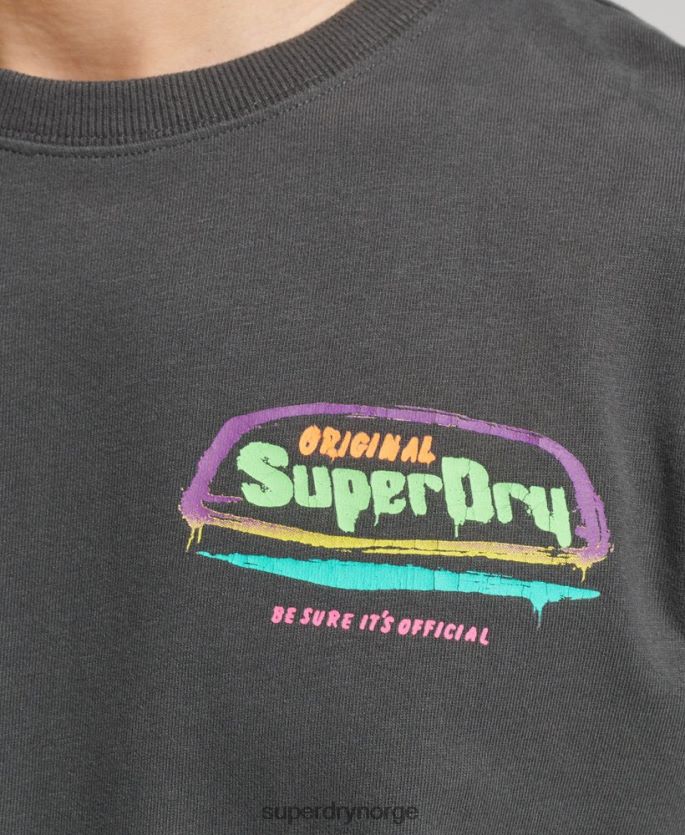Superdry mørk grå klær 86P46D4823 vintage cali t-skjorte menn
