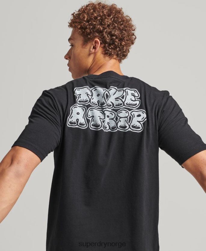 Superdry mørk grå klær 86P46D4853 inn i skogen grafisk t-skjorte menn