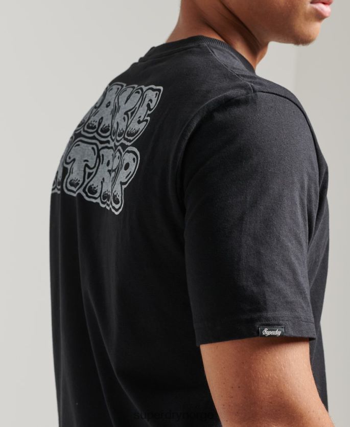Superdry mørk grå klær 86P46D4853 inn i skogen grafisk t-skjorte menn