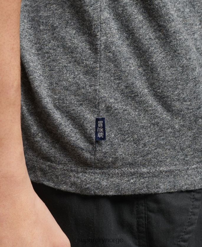 Superdry mørk grå klær 86P46D4858 baseball t-skjorte i økologisk bomull menn