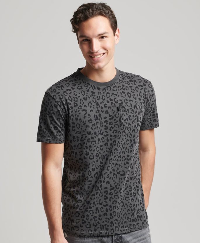 Superdry mørk grå klær 86P46D4876 vintage lomme t-skjorte menn