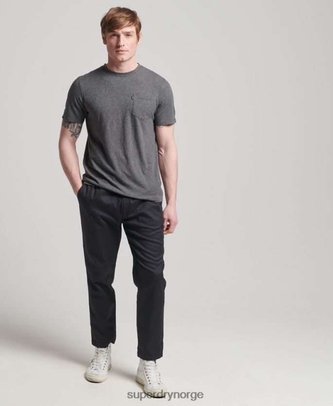 Superdry mørk grå klær 86P46D4910 t-skjorte med rund hals i økologisk bomull menn
