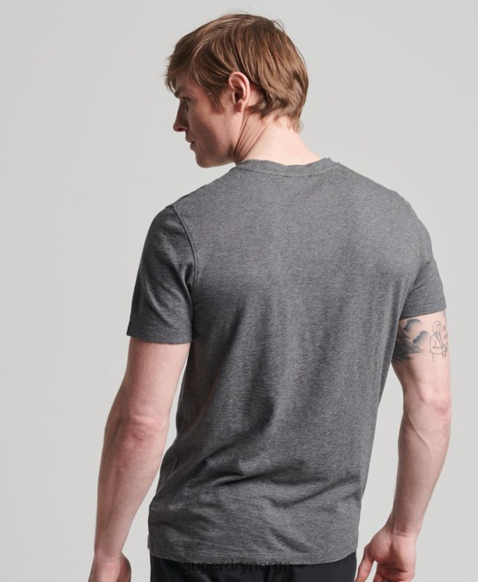 Superdry mørk grå klær 86P46D4910 t-skjorte med rund hals i økologisk bomull menn