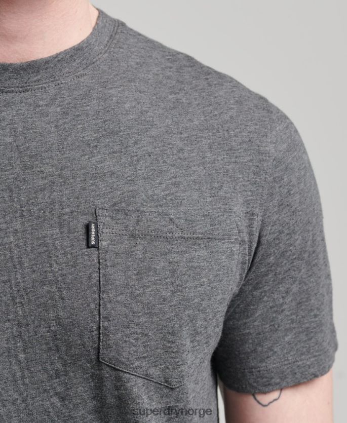 Superdry mørk grå klær 86P46D4910 t-skjorte med rund hals i økologisk bomull menn