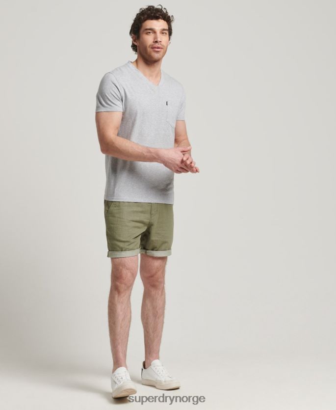 Superdry mørk grå klær 86P46D4917 t-skjorte med v-hals i økologisk bomull menn