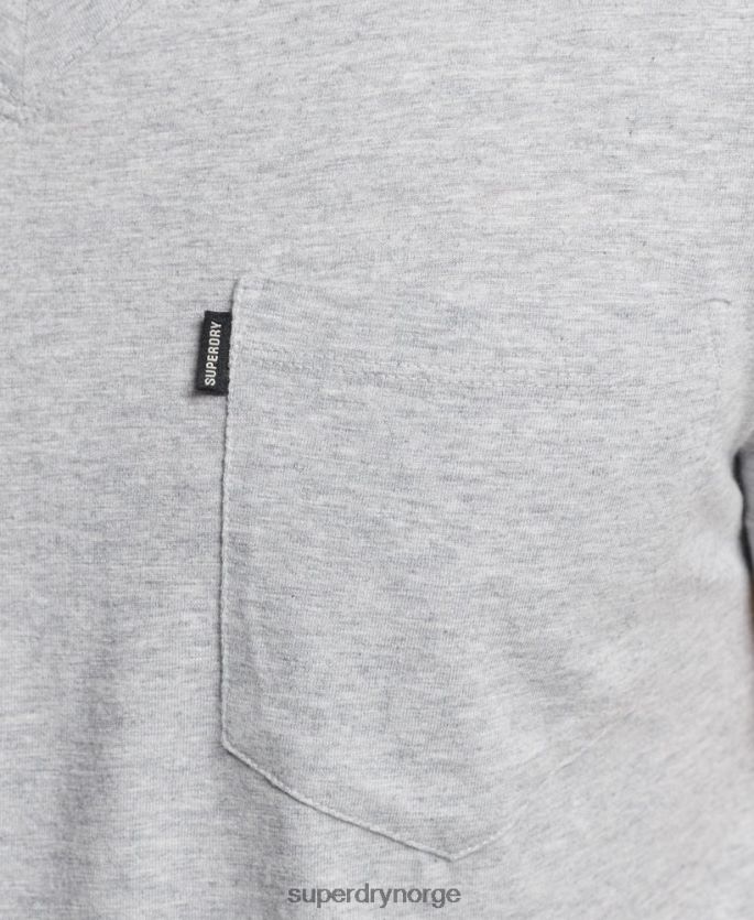 Superdry mørk grå klær 86P46D4917 t-skjorte med v-hals i økologisk bomull menn