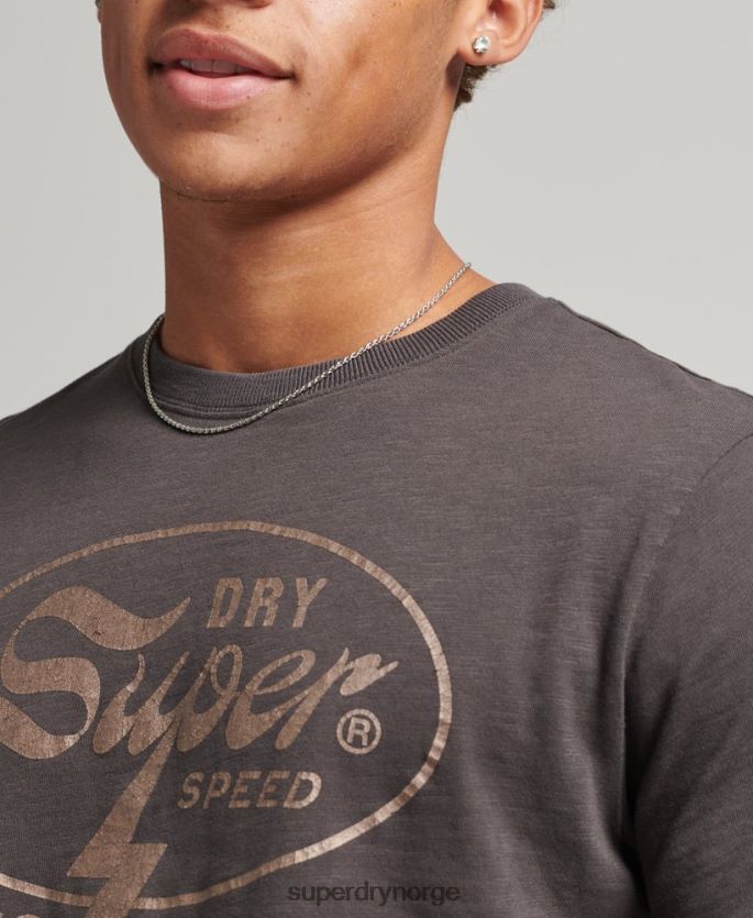 Superdry mørk grå klær 86P46D4932 blackout rock grafisk t-skjorte menn