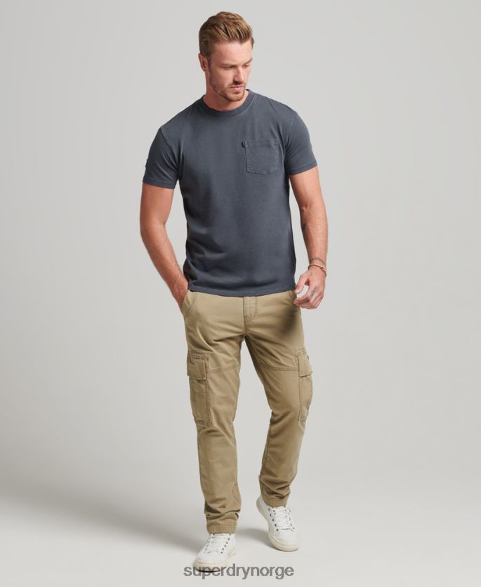 Superdry mørk grå klær 86P46D4938 t-skjorte med lommer i økologisk bomull menn
