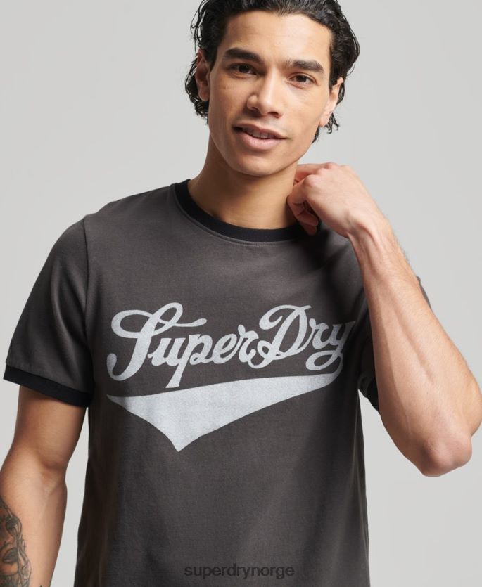 Superdry mørk grå klær 86P46D4945 vintage americana ringer t-skjorte menn