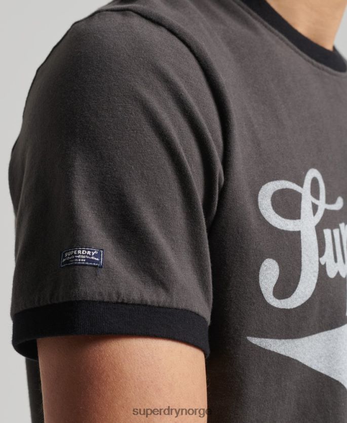 Superdry mørk grå klær 86P46D4945 vintage americana ringer t-skjorte menn