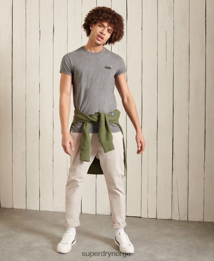 Superdry mørk grå klær 86P46D4962 vintage broderi-t-skjorte i økologisk bomull menn
