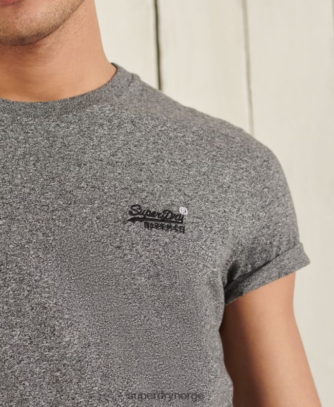 Superdry mørk grå klær 86P46D4962 vintage broderi-t-skjorte i økologisk bomull menn