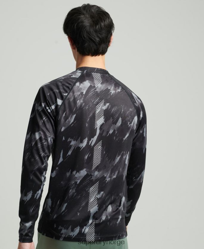 Superdry mørk grå klær 86P46D5357 train mock hals topp menn