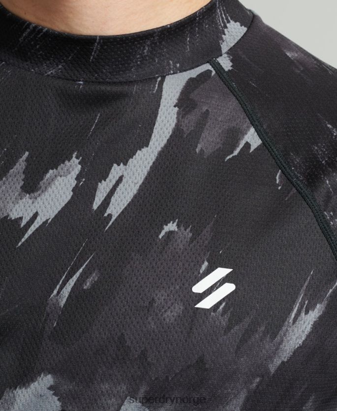 Superdry mørk grå klær 86P46D5357 train mock hals topp menn