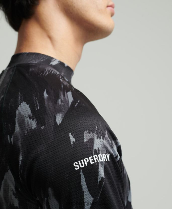 Superdry mørk grå klær 86P46D5357 train mock hals topp menn
