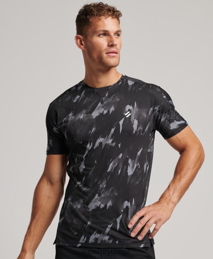 Superdry mørk grå klær 86P46D5393 løpe kortermet t-skjorte menn