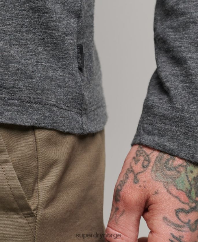 Superdry mørk grå klær 86P46D6449 langermet slub jersey topp menn