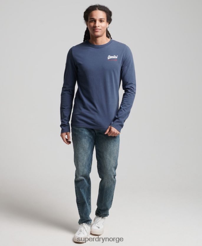 Superdry mørke blå klær 86P46D1560 vintage logo amerikansk klassisk topp menn