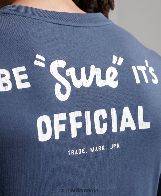 Superdry mørke blå klær 86P46D1560 vintage logo amerikansk klassisk topp menn