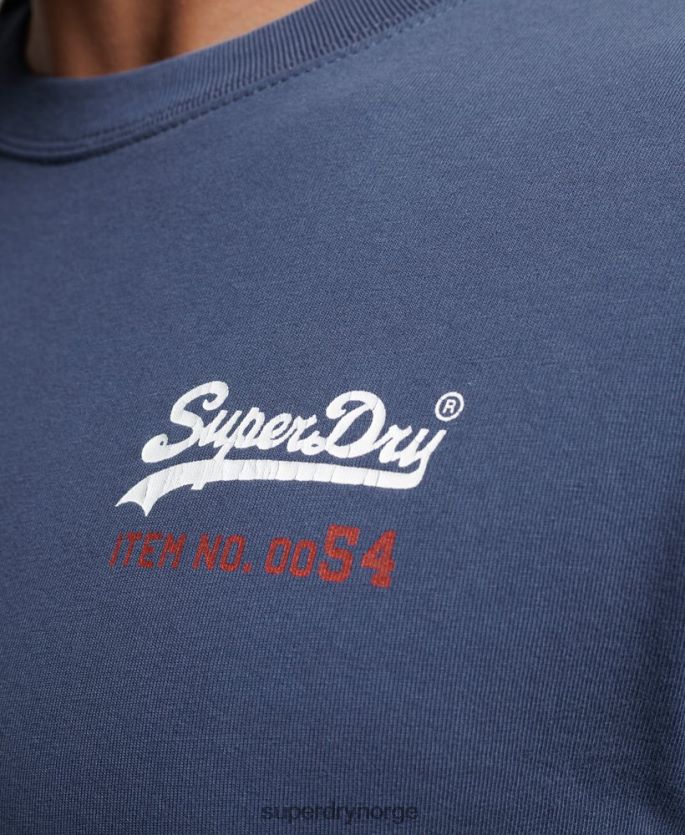Superdry mørke blå klær 86P46D1560 vintage logo amerikansk klassisk topp menn