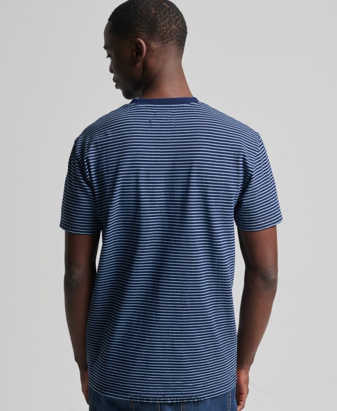 Superdry mørke blå klær 86P46D4830 vintage t-skjorte med indigo striper menn