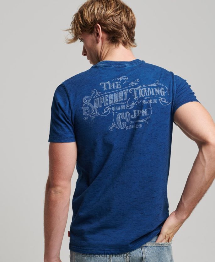 Superdry mørke blå klær 86P46D4940 vintage veggskilt t-skjorte menn