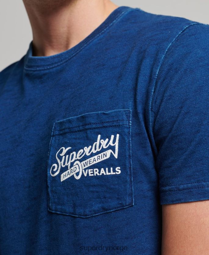 Superdry mørke blå klær 86P46D4940 vintage veggskilt t-skjorte menn