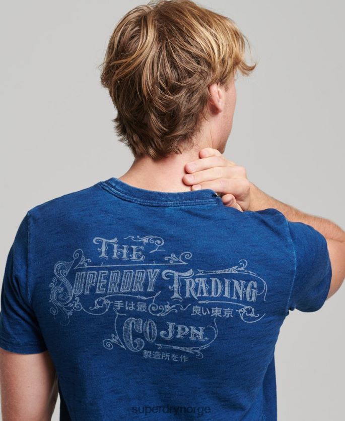 Superdry mørke blå klær 86P46D4940 vintage veggskilt t-skjorte menn