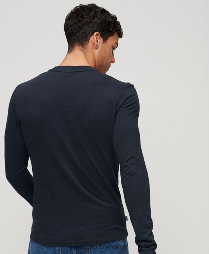 Superdry marinen klær 86P46D1462 vintage logobrodert topp i økologisk bomull menn