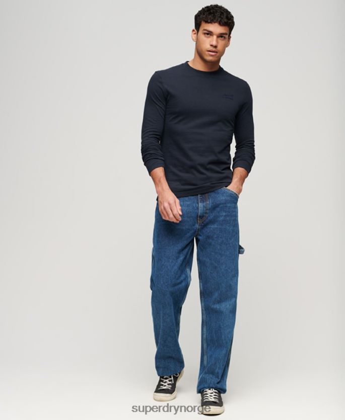 Superdry marinen klær 86P46D1462 vintage logobrodert topp i økologisk bomull menn