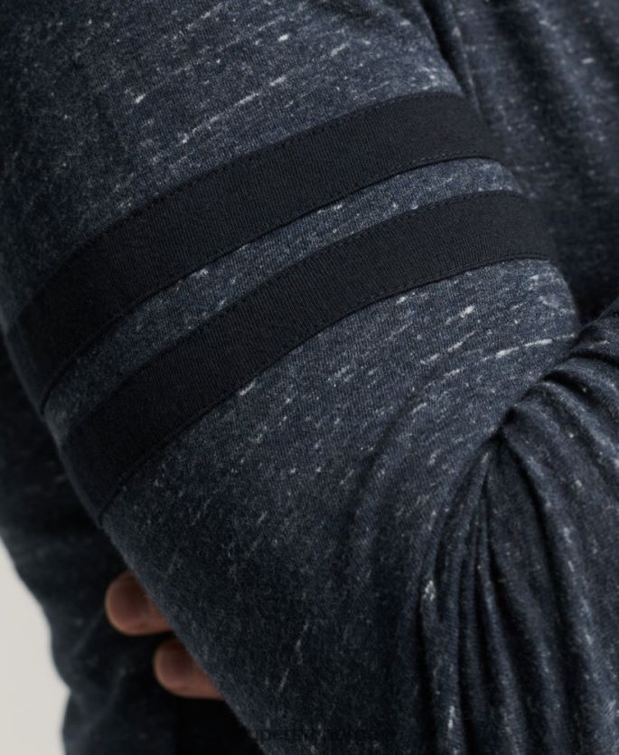 Superdry marinen klær 86P46D1466 vintage-logo-quarterback-topp i økologisk bomull menn