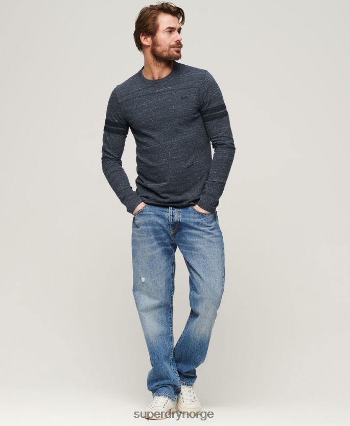 Superdry marinen klær 86P46D1466 vintage-logo-quarterback-topp i økologisk bomull menn