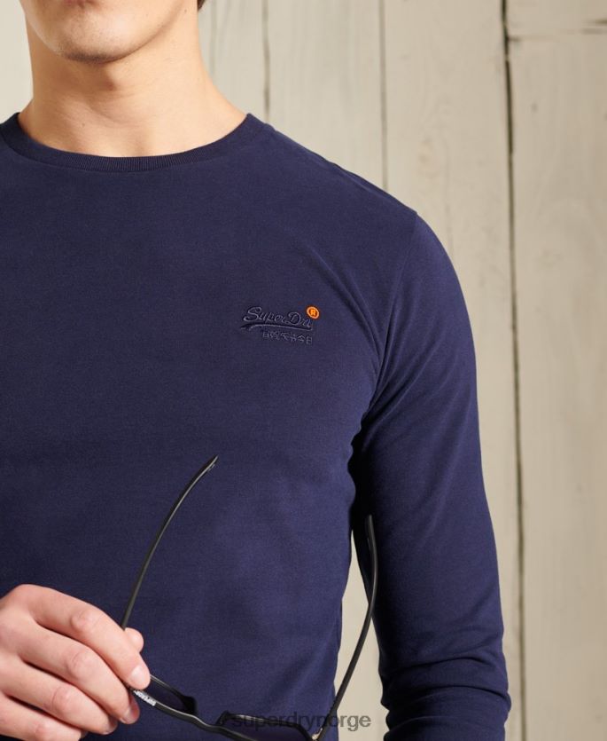 Superdry marinen klær 86P46D1540 vintage brodert topp i økologisk bomull menn