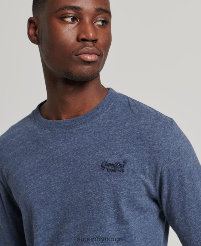 Superdry marinen klær 86P46D1548 vintage logobrodert topp i økologisk bomull menn