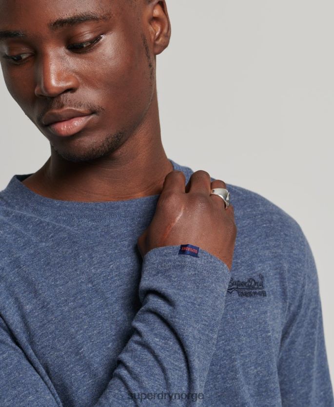 Superdry marinen klær 86P46D1548 vintage logobrodert topp i økologisk bomull menn