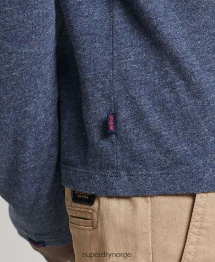 Superdry marinen klær 86P46D1548 vintage logobrodert topp i økologisk bomull menn