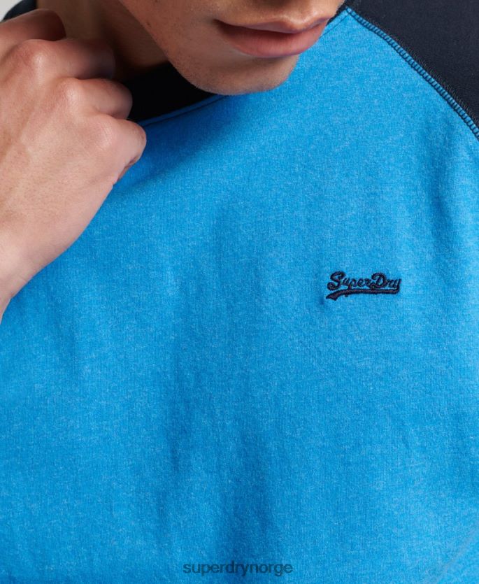 Superdry marinen klær 86P46D1587 essensiell langermet baseballtopp i økologisk bomull menn
