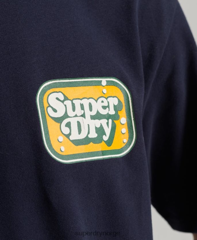 Superdry marinen klær 86P46D4811 cooper retro grafisk t-skjorte fra 70-tallet menn