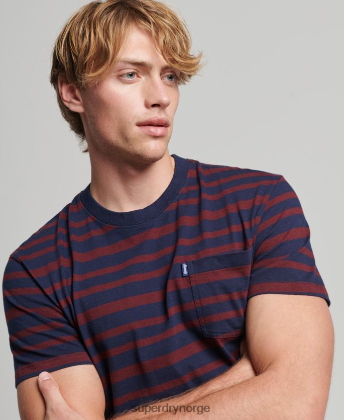 Superdry marinen klær 86P46D4825 t-skjorte med logostriper i økologisk bomull menn