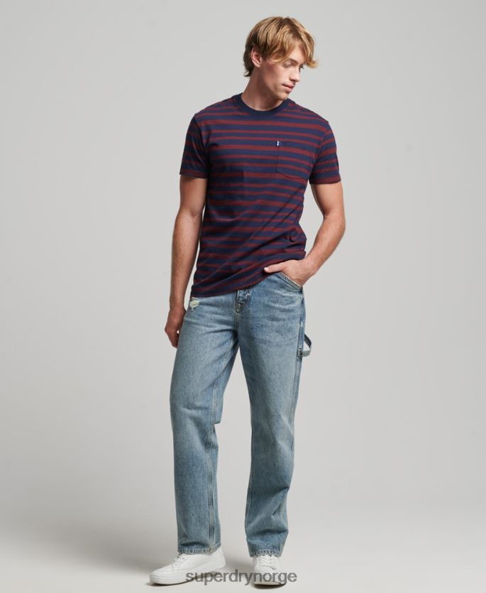 Superdry marinen klær 86P46D4825 t-skjorte med logostriper i økologisk bomull menn