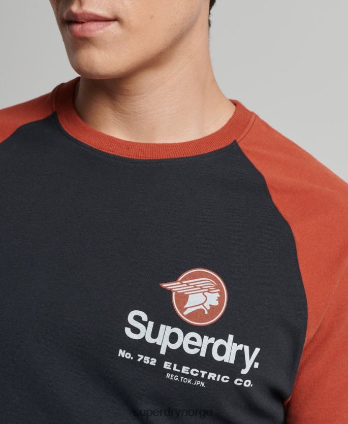 Superdry marinen klær 86P46D4842 kjerne-logografisk raglan-t-skjorte menn