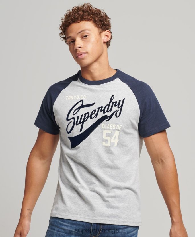 Superdry marinen klær 86P46D4954 scripted college-t-skjorte menn
