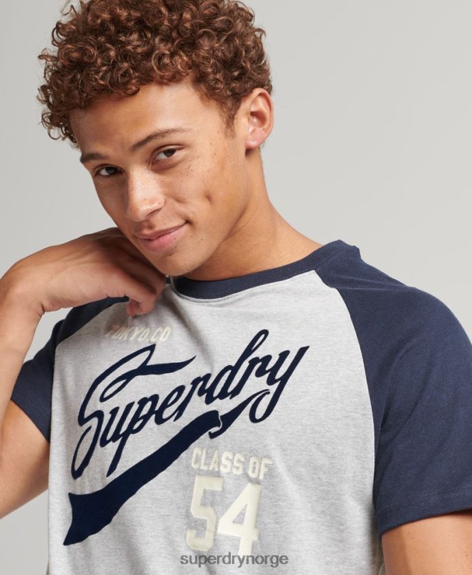 Superdry marinen klær 86P46D4954 scripted college-t-skjorte menn