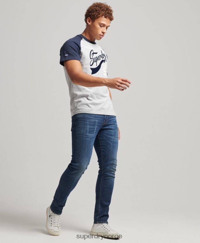 Superdry marinen klær 86P46D4954 scripted college-t-skjorte menn